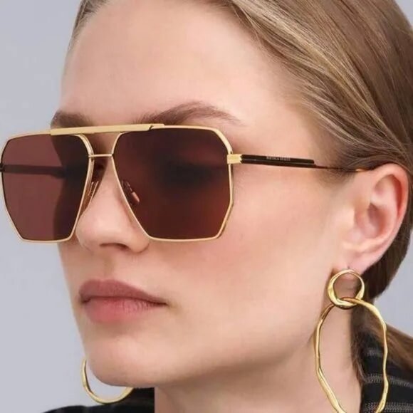 NEW BOTTEGA VENETA BV1012S 005 GOLD RED SUNGLASSES BOTTEGA VENETA - Picture 1 of 15